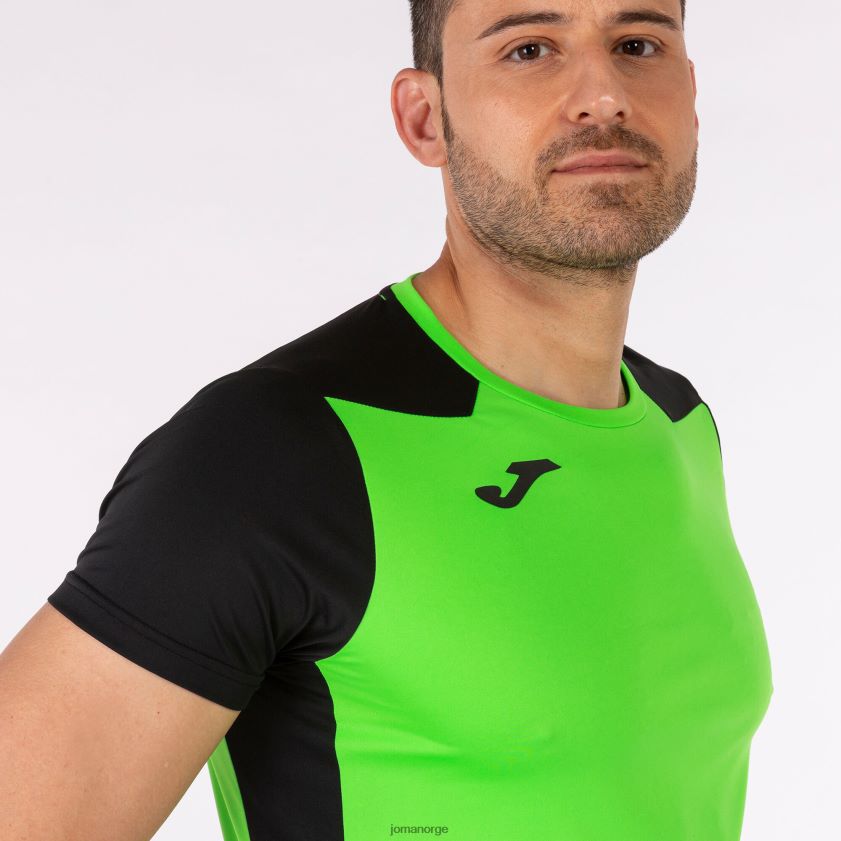 nei Joma skjorte kortermet plate ii fluorescerende grønn svart FBD0T03049 menn