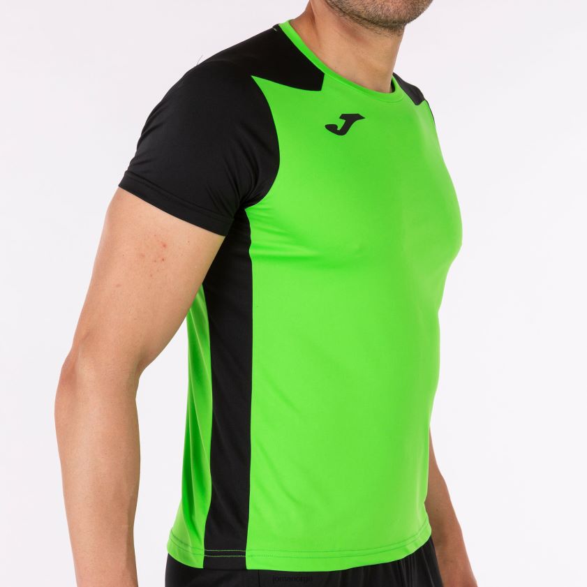 nei Joma skjorte kortermet plate ii fluorescerende grønn svart FBD0T03049 menn