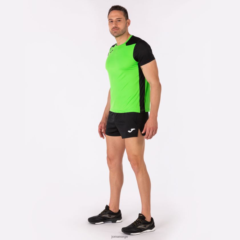 nei Joma skjorte kortermet plate ii fluorescerende grønn svart FBD0T03049 menn