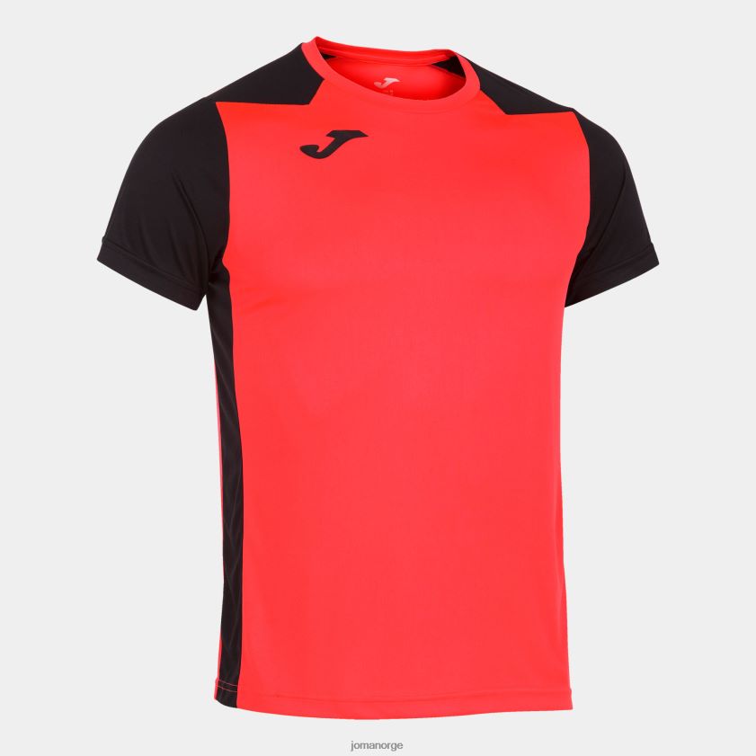 nei Joma skjorte kortermet plate ii fluorescerende korallsvart FBD0T04178 menn