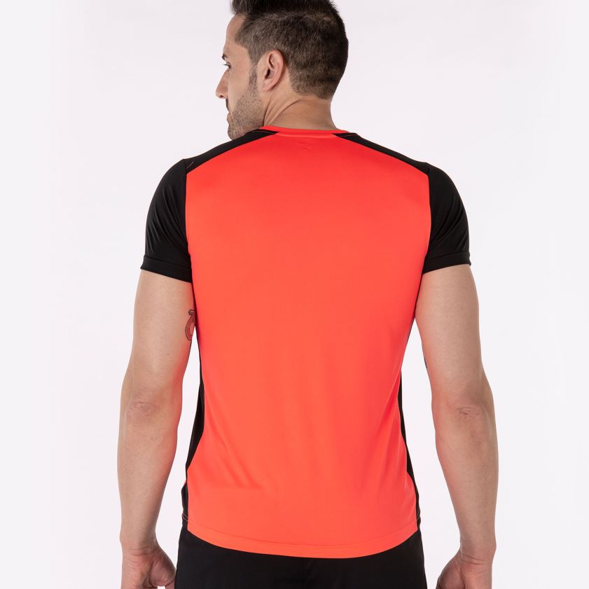 nei Joma skjorte kortermet plate ii fluorescerende korallsvart FBD0T04178 menn