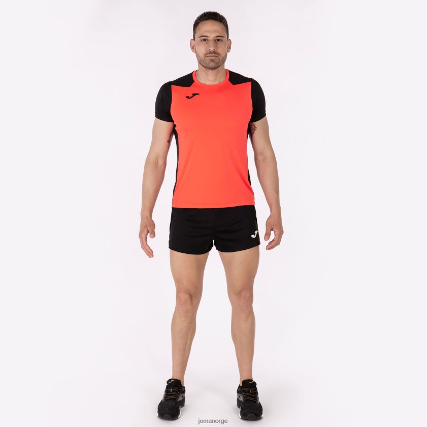 nei Joma skjorte kortermet plate ii fluorescerende korallsvart FBD0T04178 menn