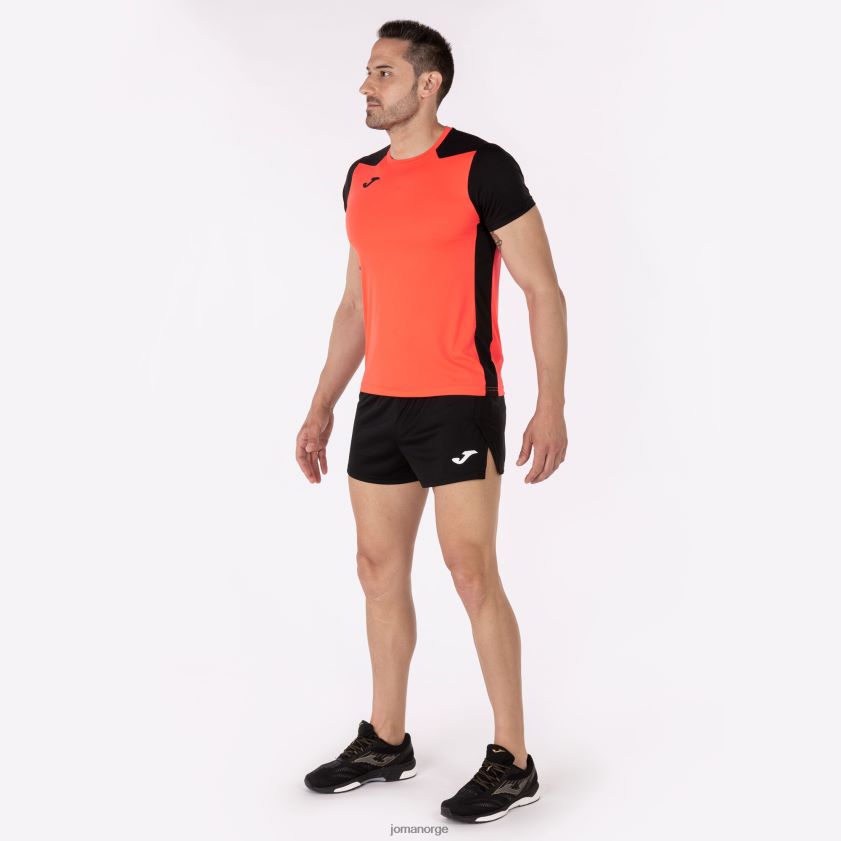 nei Joma skjorte kortermet plate ii fluorescerende korallsvart FBD0T04178 menn