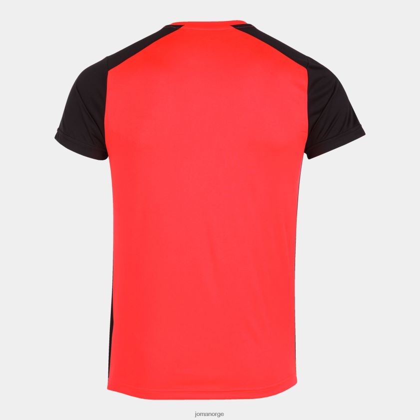 nei Joma skjorte kortermet plate ii fluorescerende korallsvart FBD0T04178 menn