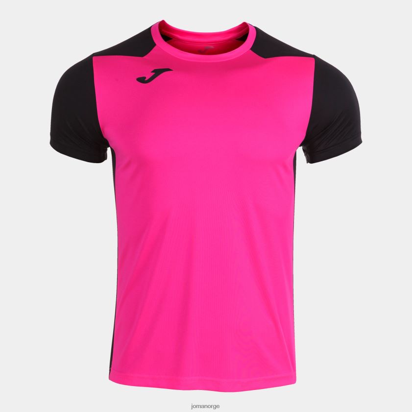 nei Joma skjorte kortermet plate ii fluorescerende rosa svart FBD0T04500 menn