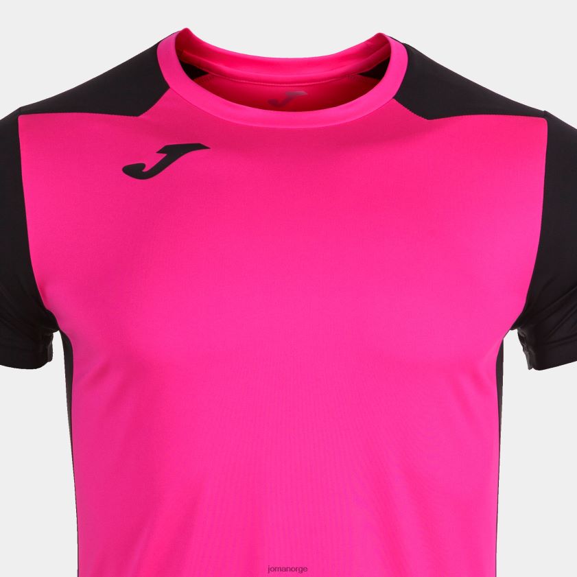 nei Joma skjorte kortermet plate ii fluorescerende rosa svart FBD0T04500 menn