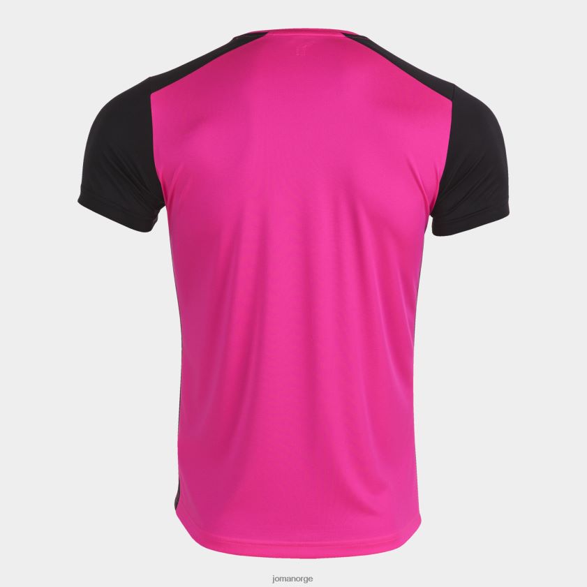 nei Joma skjorte kortermet plate ii fluorescerende rosa svart FBD0T04500 menn