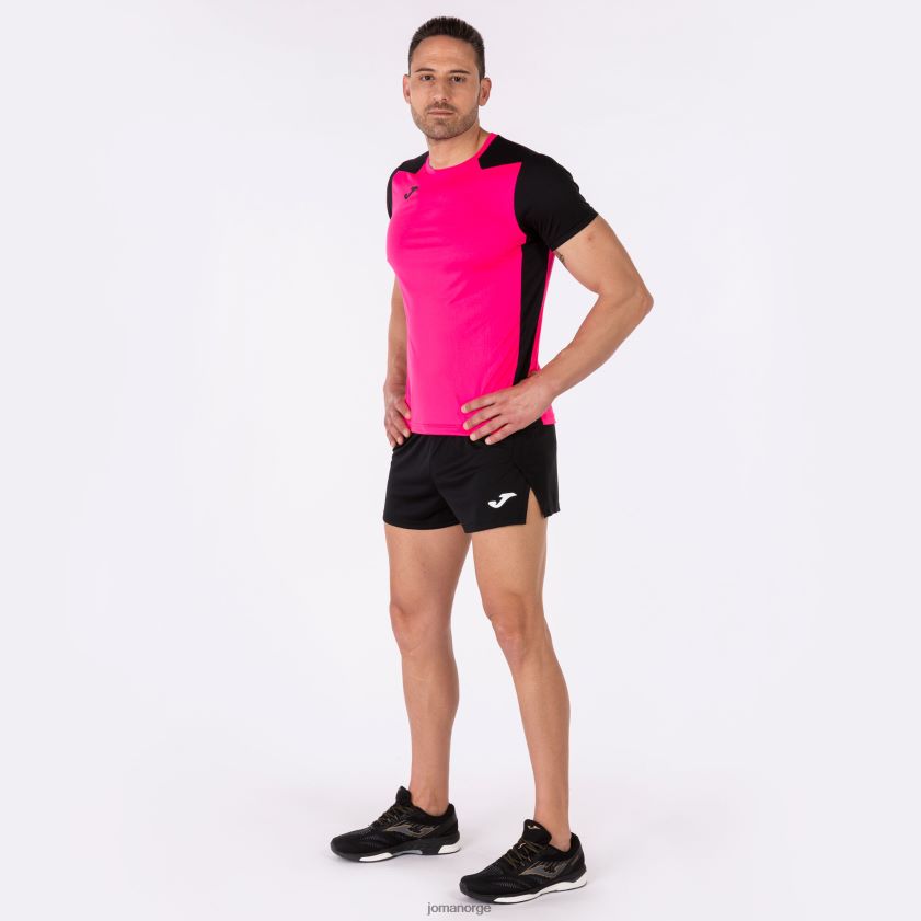 nei Joma skjorte kortermet plate ii fluorescerende rosa svart FBD0T04500 menn