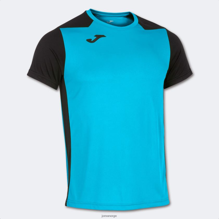 nei Joma skjorte kortermet plate ii fluorescerende turkis marineblå FBD0T03262 menn