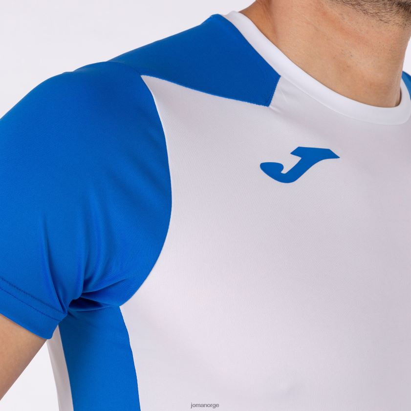 nei Joma skjorte kortermet plate ii hvit kongeblå FBD0T03112 menn