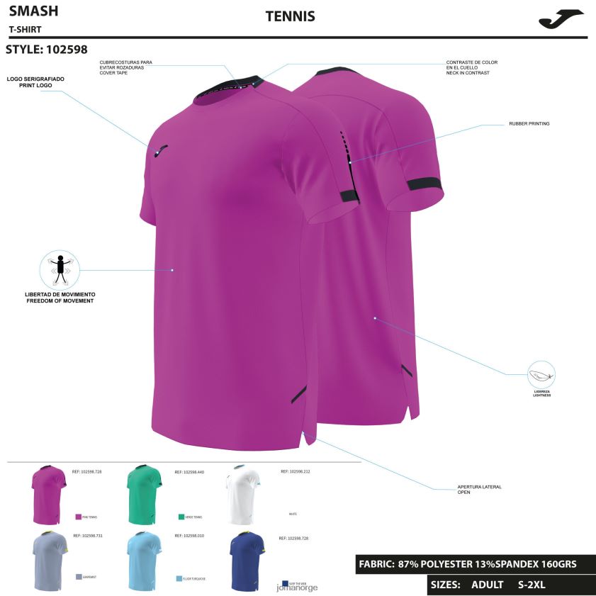 nei Joma skjorte kortermet smash hvit FBD0T0308 menn