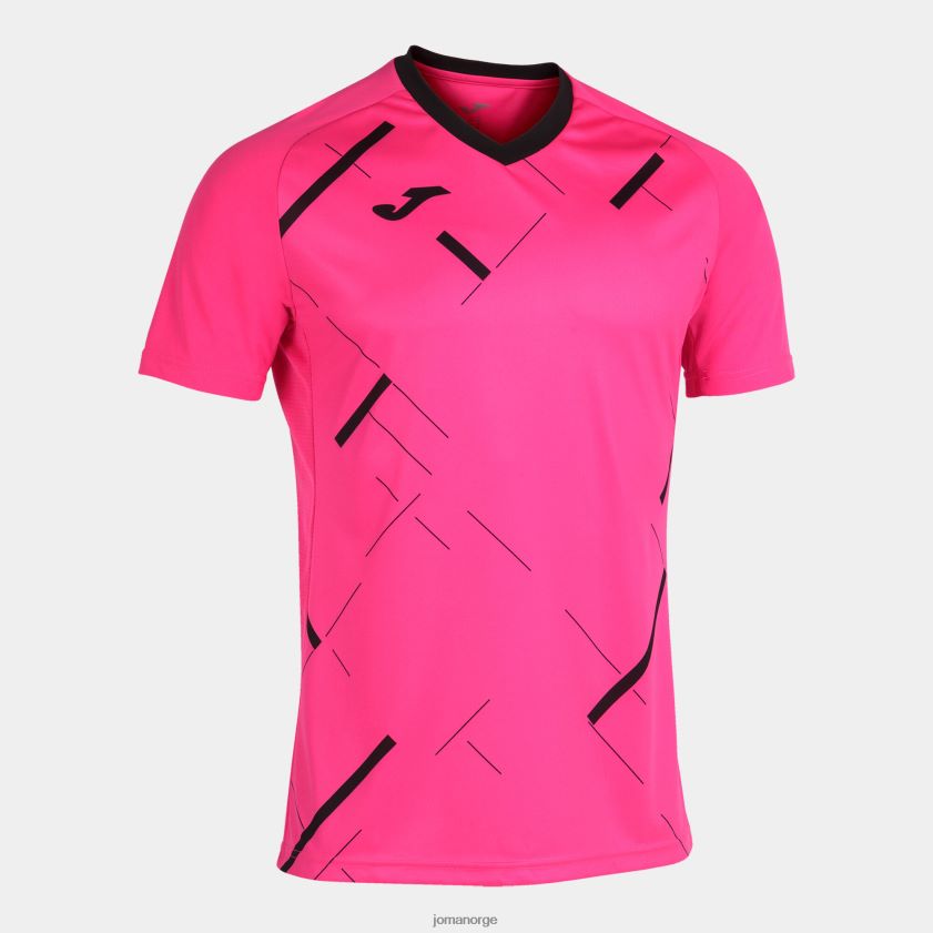 nei Joma skjorte kortermet tiger iii fluorescerende rosa svart FBD0T04541 menn