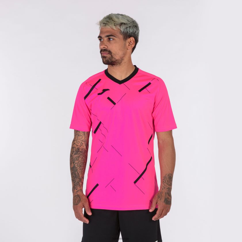 nei Joma skjorte kortermet tiger iii fluorescerende rosa svart FBD0T04541 menn