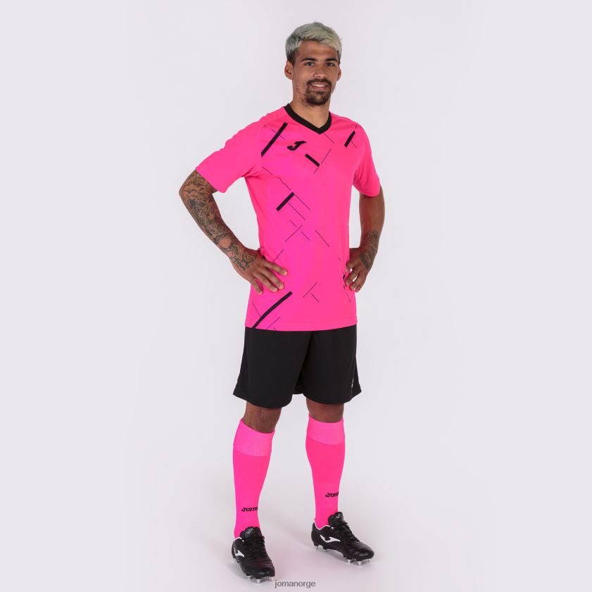 nei Joma skjorte kortermet tiger iii fluorescerende rosa svart FBD0T04541 menn
