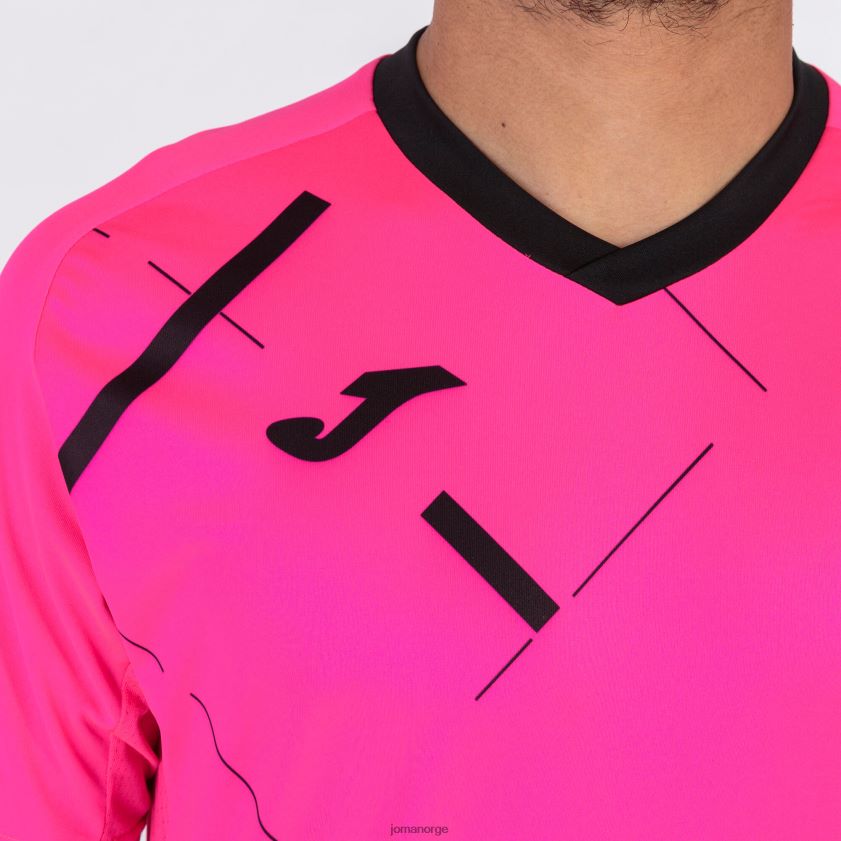 nei Joma skjorte kortermet tiger iii fluorescerende rosa svart FBD0T04541 menn