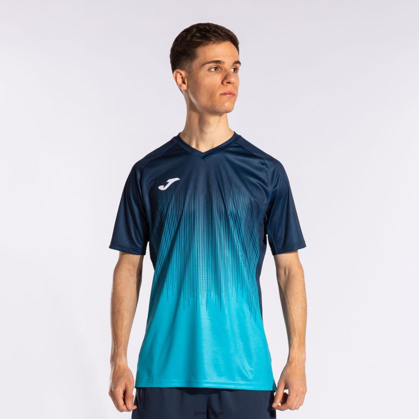 nei Joma skjorte kortermet tiger iv fluorescerende turkis marineblå FBD0T0485 menn