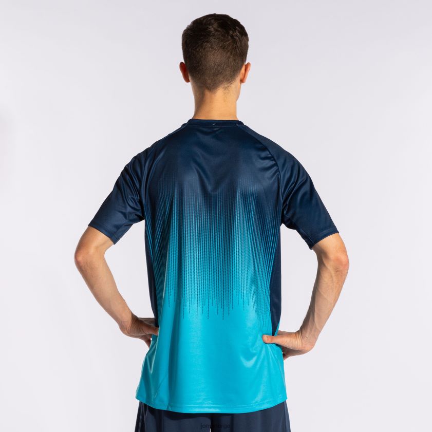 nei Joma skjorte kortermet tiger iv fluorescerende turkis marineblå FBD0T0485 menn