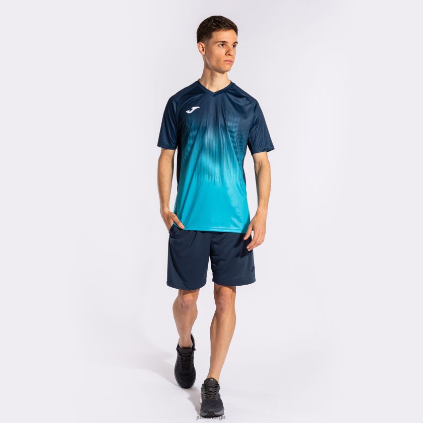 nei Joma skjorte kortermet tiger iv fluorescerende turkis marineblå FBD0T0485 menn