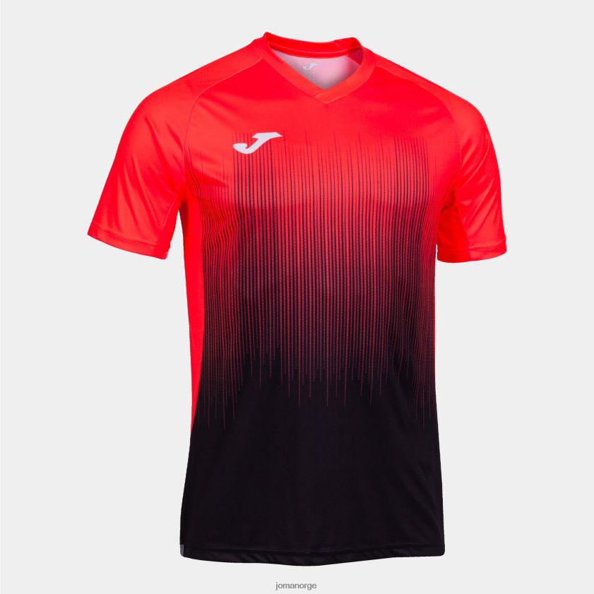 nei Joma skjorte kortermet tiger iv svart fluorescerende korall FBD0T03172 menn