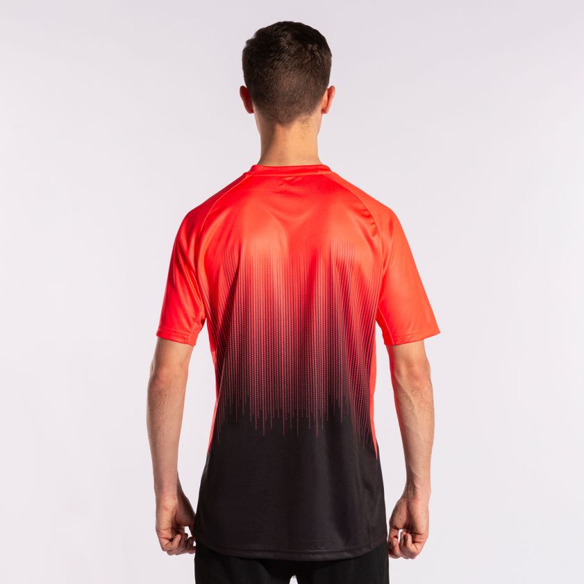 nei Joma skjorte kortermet tiger iv svart fluorescerende korall FBD0T03172 menn