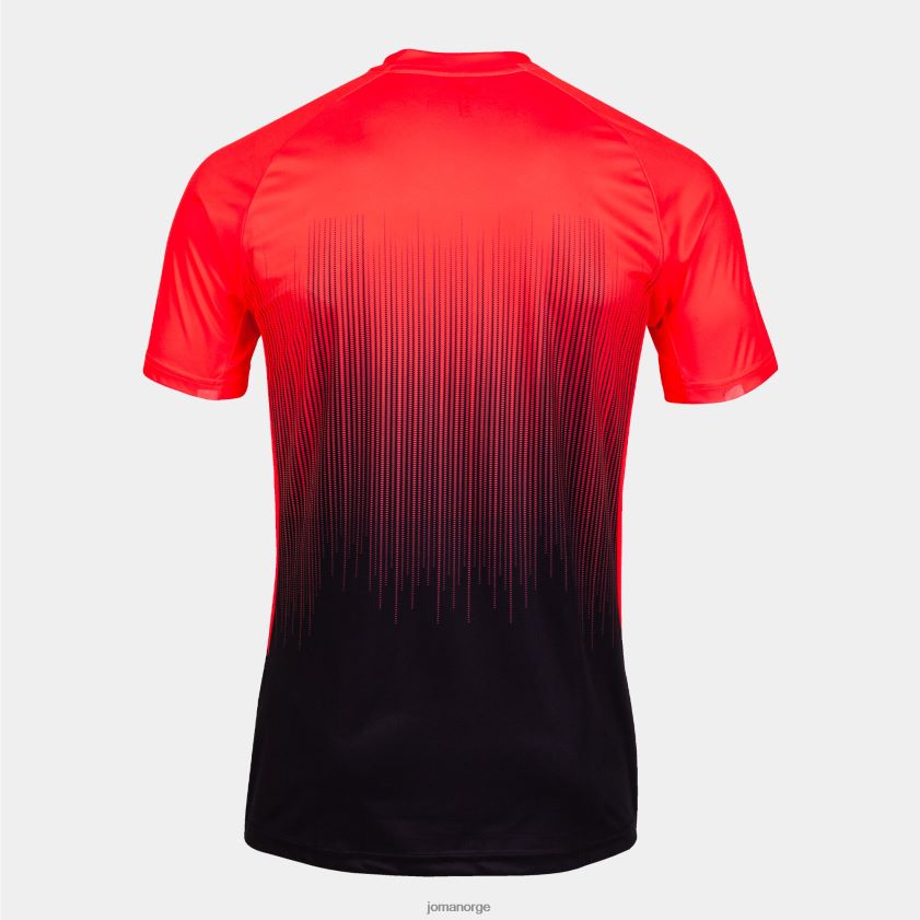 nei Joma skjorte kortermet tiger iv svart fluorescerende korall FBD0T03172 menn