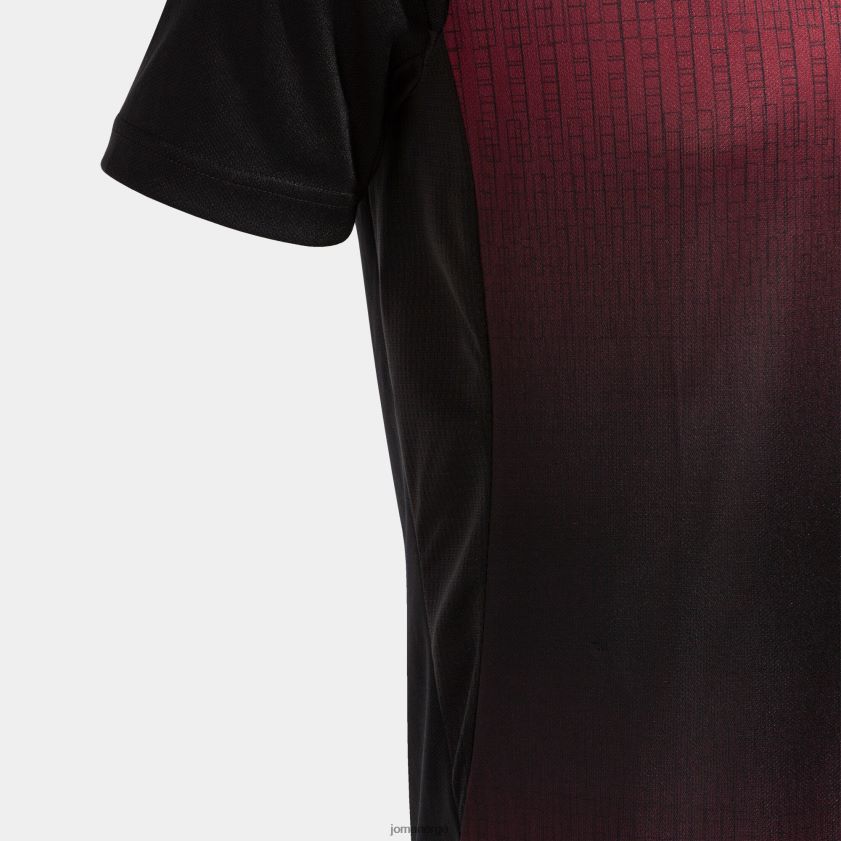 nei Joma skjorte kortermet tiger v svart burgunder FBD0T092 menn