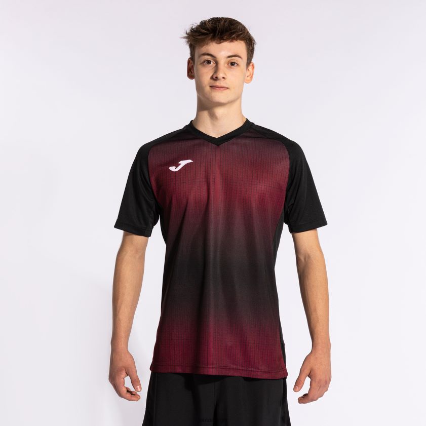 nei Joma skjorte kortermet tiger v svart burgunder FBD0T092 menn
