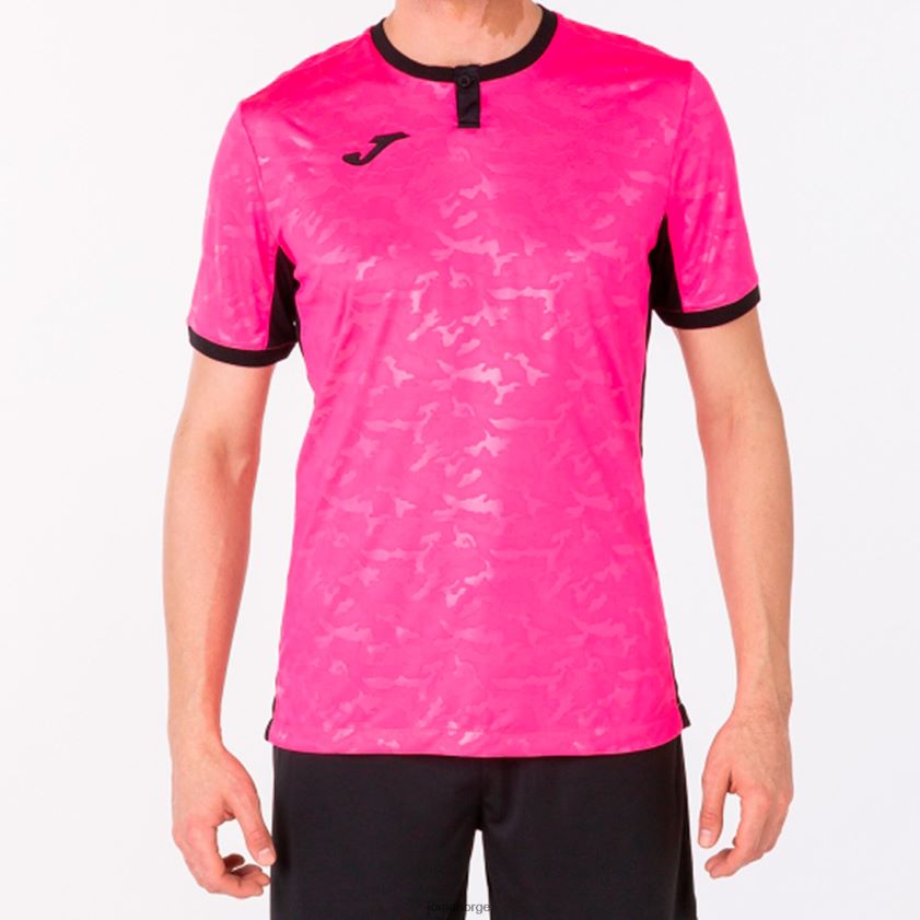 nei Joma skjorte kortermet toletum ii fluorescerende rosa svart FBD0T04624 menn