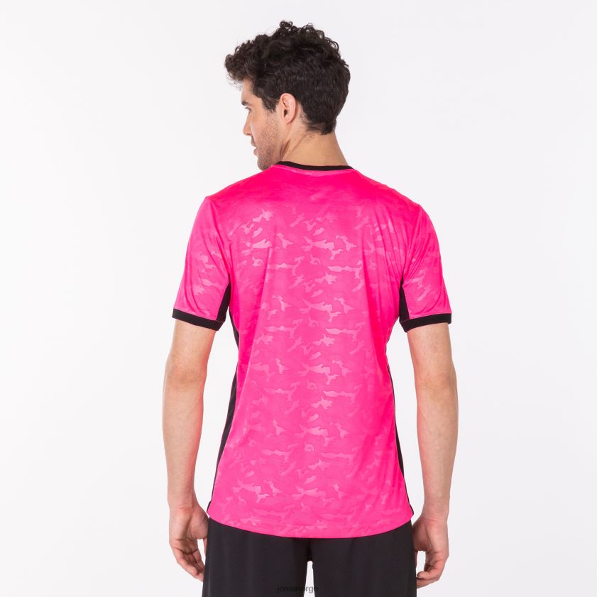 nei Joma skjorte kortermet toletum ii fluorescerende rosa svart FBD0T04624 menn