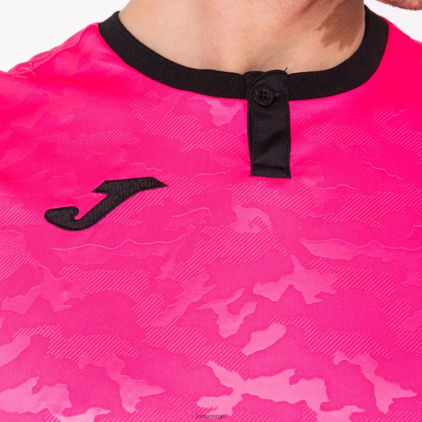 nei Joma skjorte kortermet toletum ii fluorescerende rosa svart FBD0T04624 menn