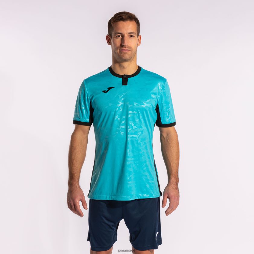 nei Joma skjorte kortermet toletum ii fluorescerende turkis marineblå FBD0T03402 menn