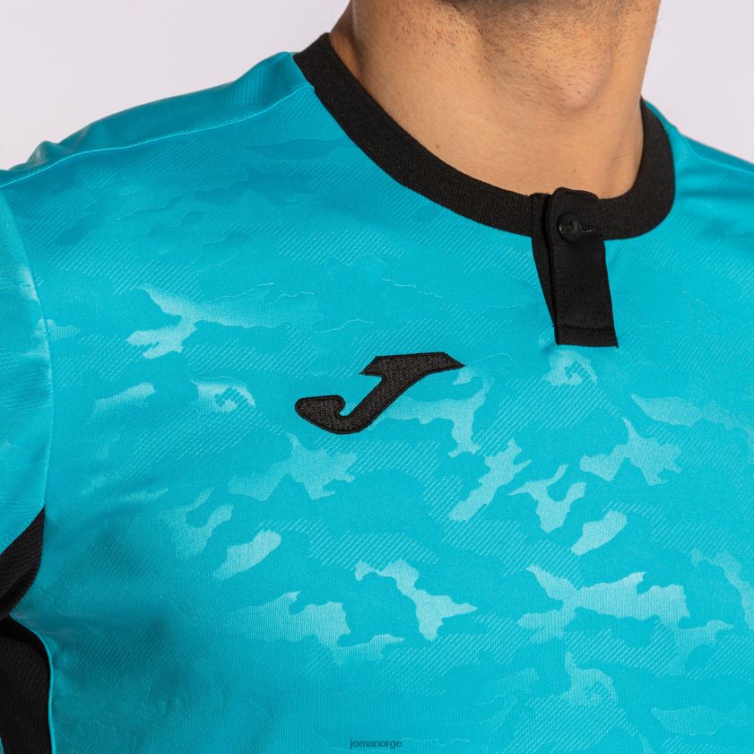 nei Joma skjorte kortermet toletum ii fluorescerende turkis marineblå FBD0T03402 menn