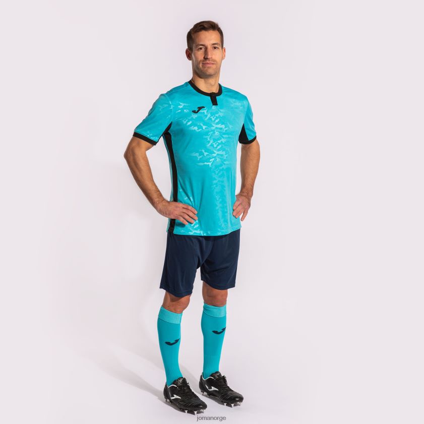 nei Joma skjorte kortermet toletum ii fluorescerende turkis marineblå FBD0T03402 menn