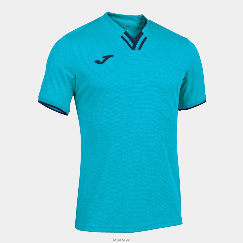 nei Joma skjorte kortermet toletum iv fluorescerende turkis marineblå FBD0T0488 menn