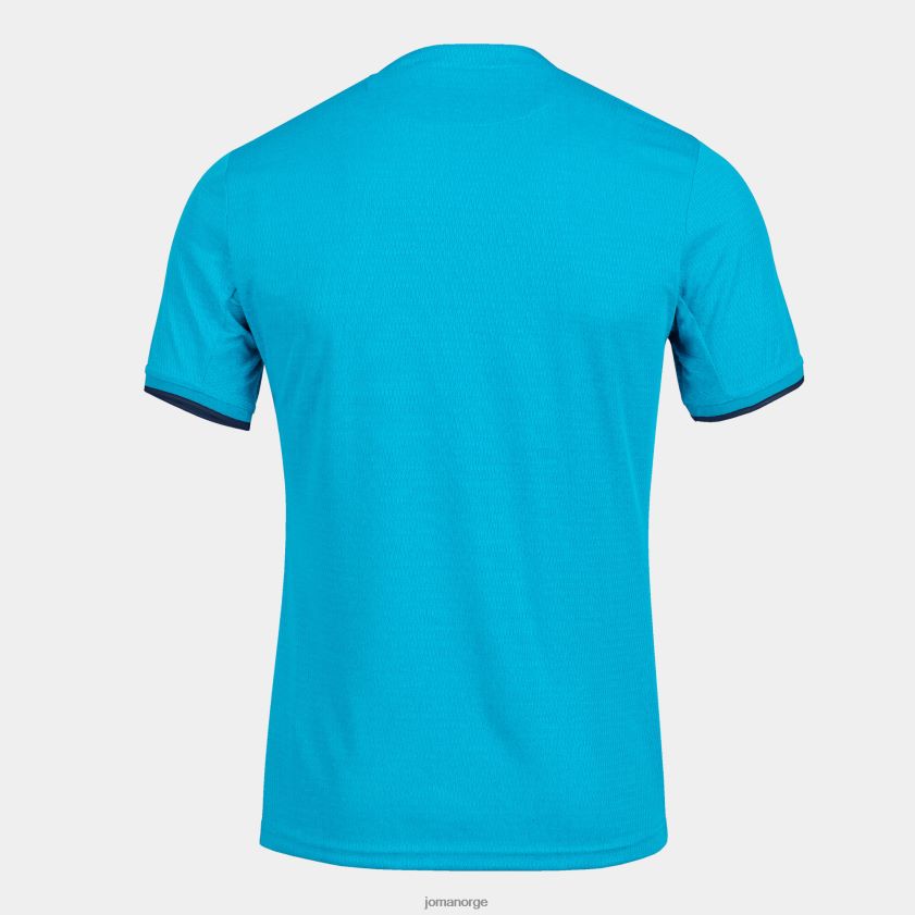 nei Joma skjorte kortermet toletum iv fluorescerende turkis marineblå FBD0T0488 menn