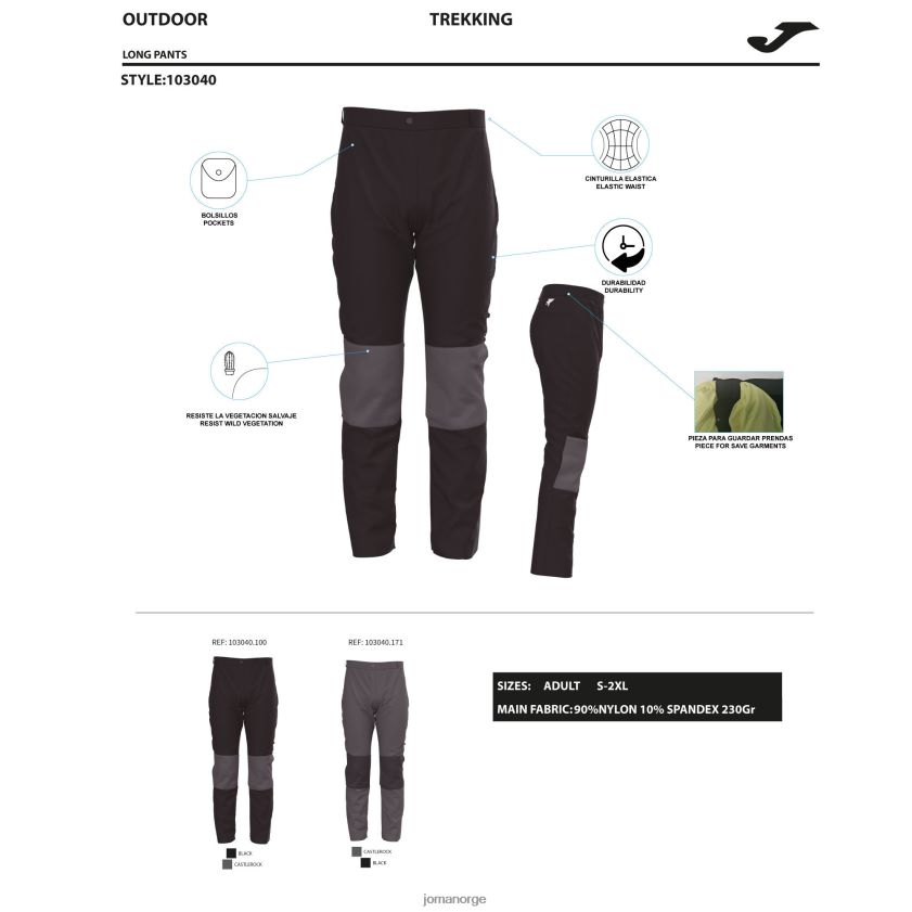 nei Joma lange bukser explorer mørkegrå FBD0T03189 menn