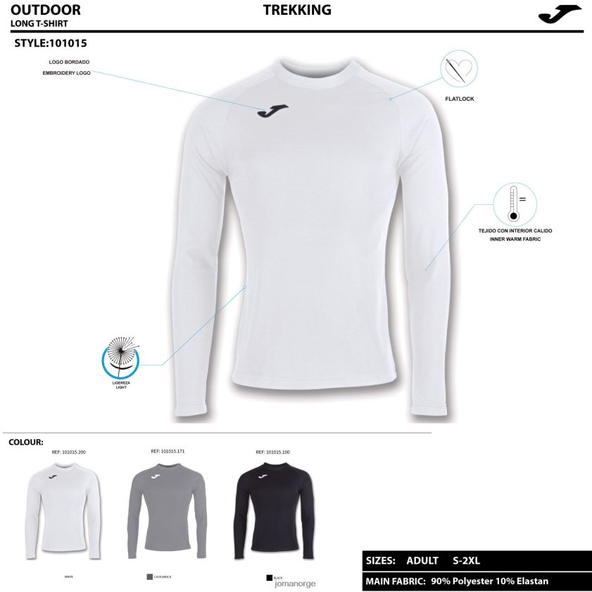 nei Joma langermet skjorte brama hvit FBD0T04721 menn