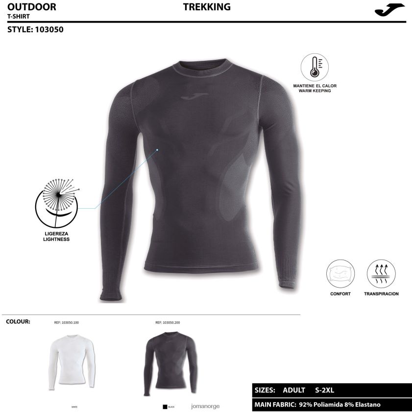 nei Joma langermet skjorte brama svart FBD0T0189 menn