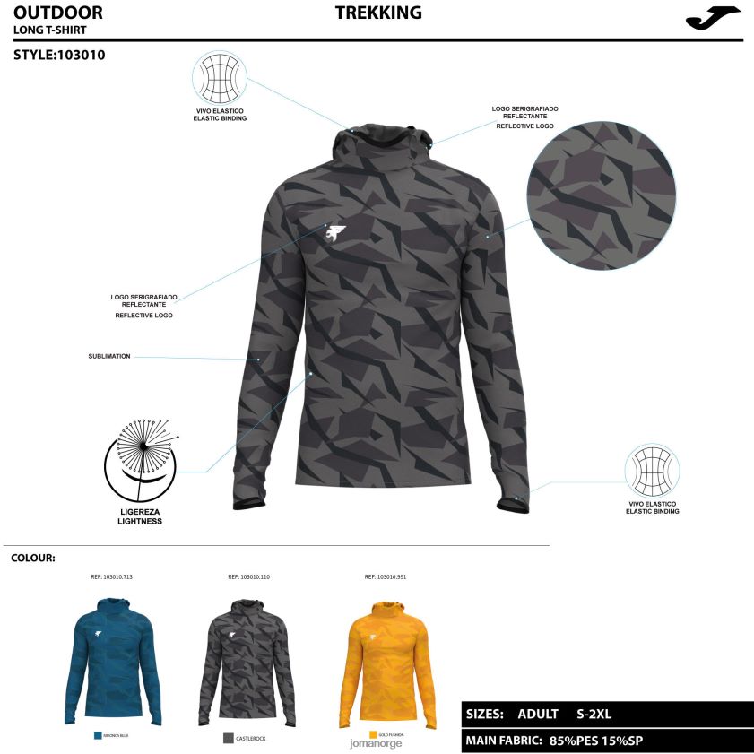 nei Joma langermet skjorte explorer blå FBD0T01116 menn