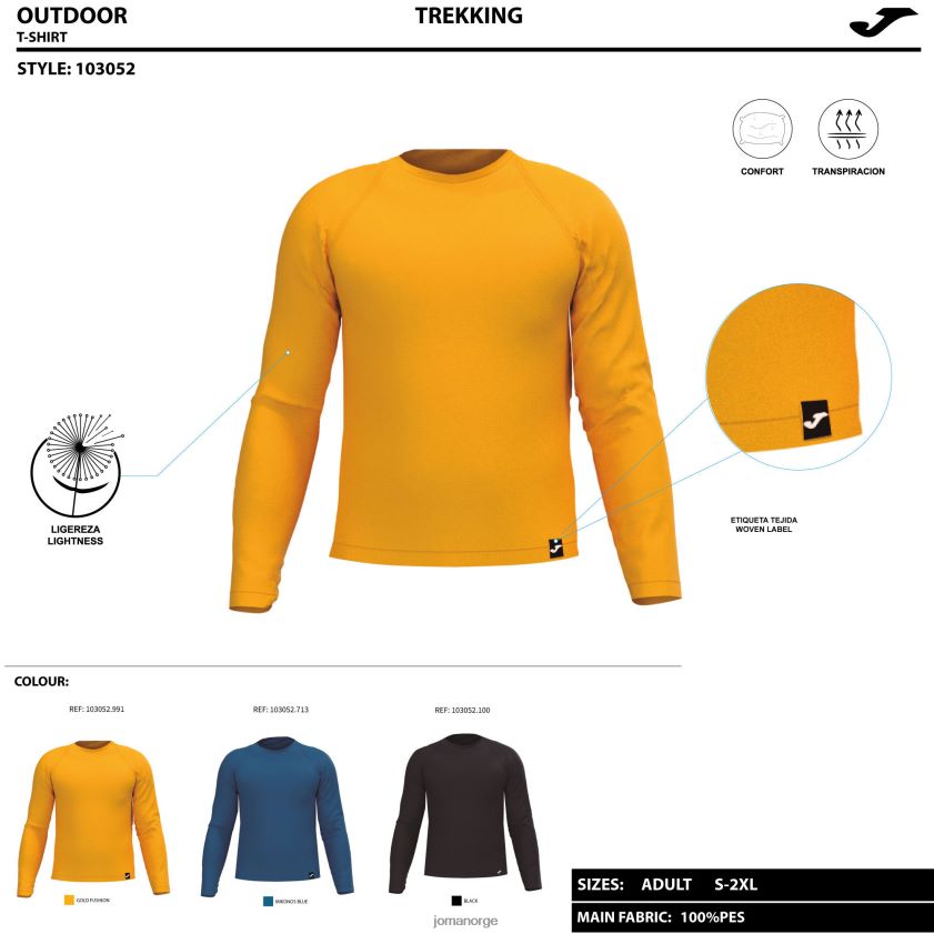 nei Joma langermet skjorte explorer svart FBD0T01381 menn