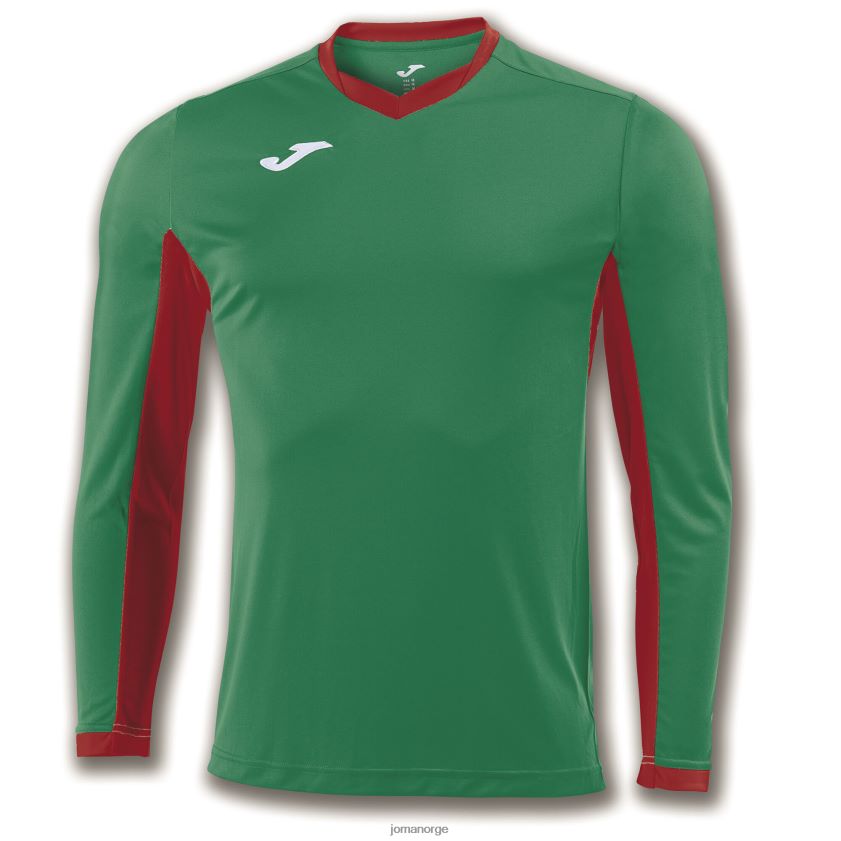 nei Joma mesterskap i langermet skjorte iv grønn rød FBD0T01074 menn