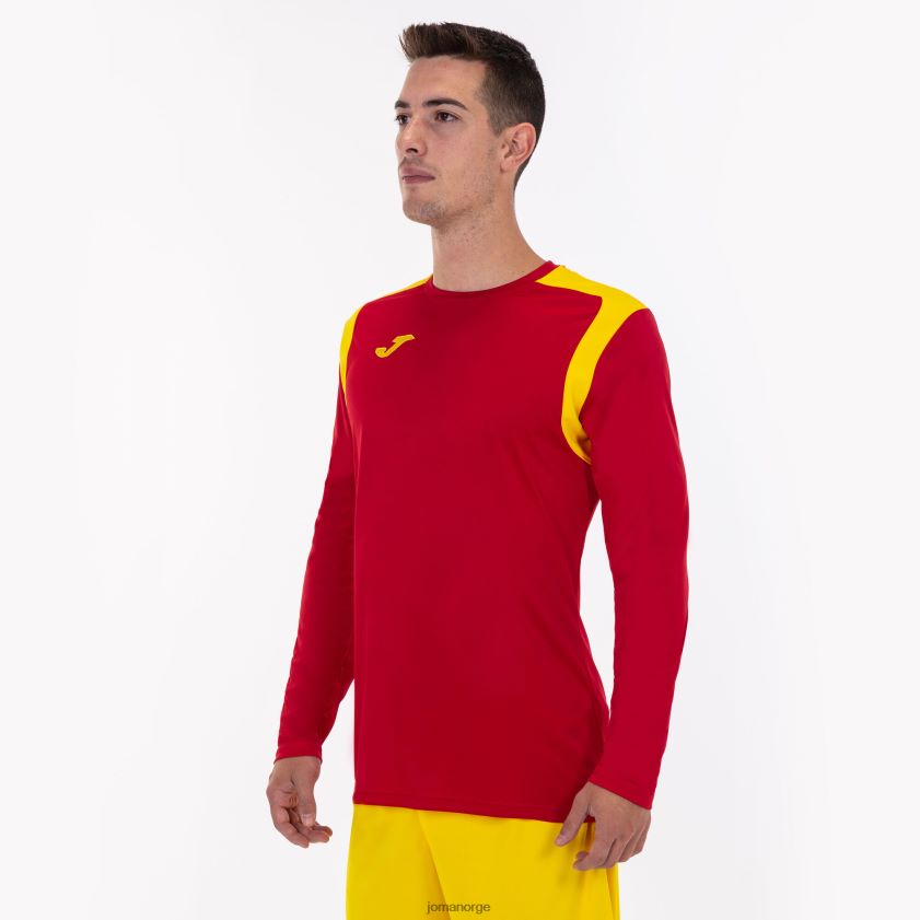 nei Joma mesterskap i langermet skjorte v rød gul FBD0T01527 menn