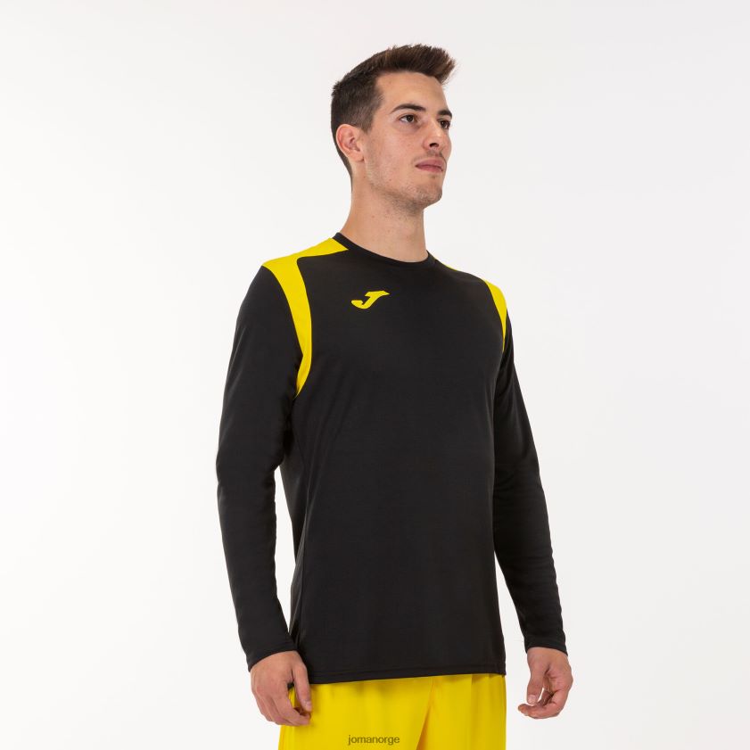 nei Joma mesterskap i langermet skjorte v svart gul FBD0T03406 menn