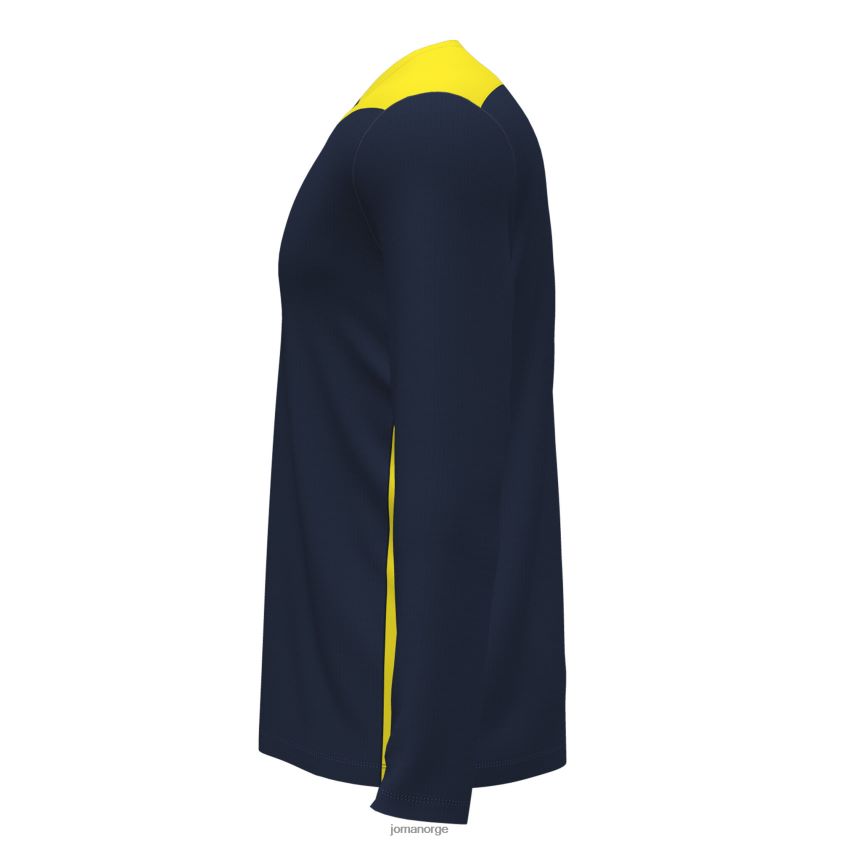 nei Joma mesterskap i langermet skjorte vi marineblå fluorescerende gul FBD0T01496 menn