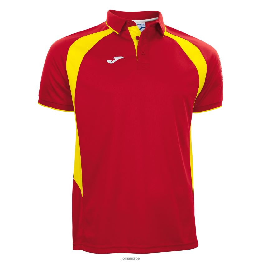nei Joma polo skjorte kortermet mesterskap iii rød gul FBD0T0573 menn