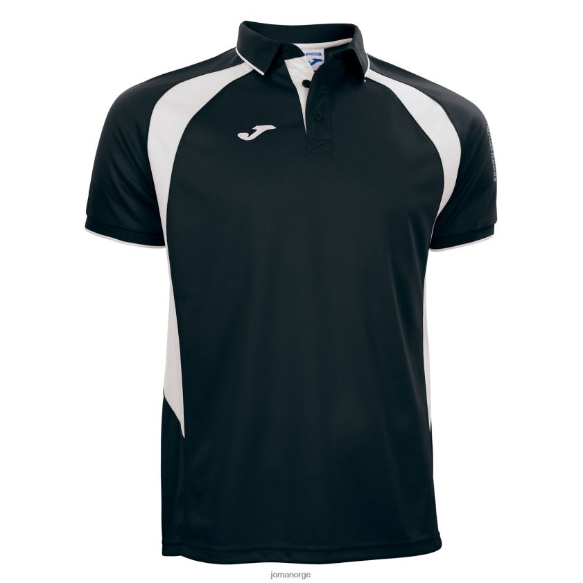 nei Joma polo skjorte kortermet mesterskap iii svart hvit FBD0T04229 menn