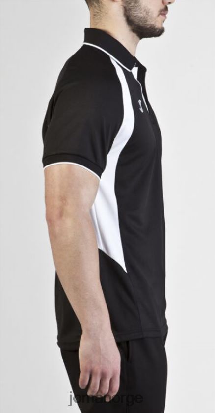 nei Joma polo skjorte kortermet mesterskap iii svart hvit FBD0T04229 menn