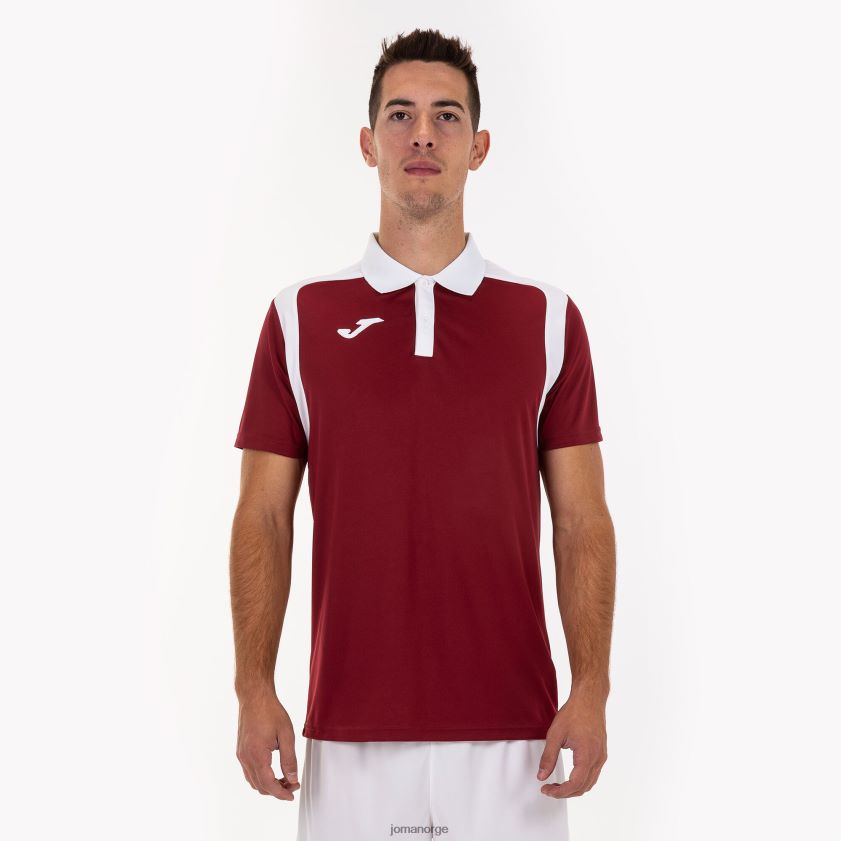 nei Joma polo skjorte kortermet mesterskap v burgunder hvit FBD0T02985 menn