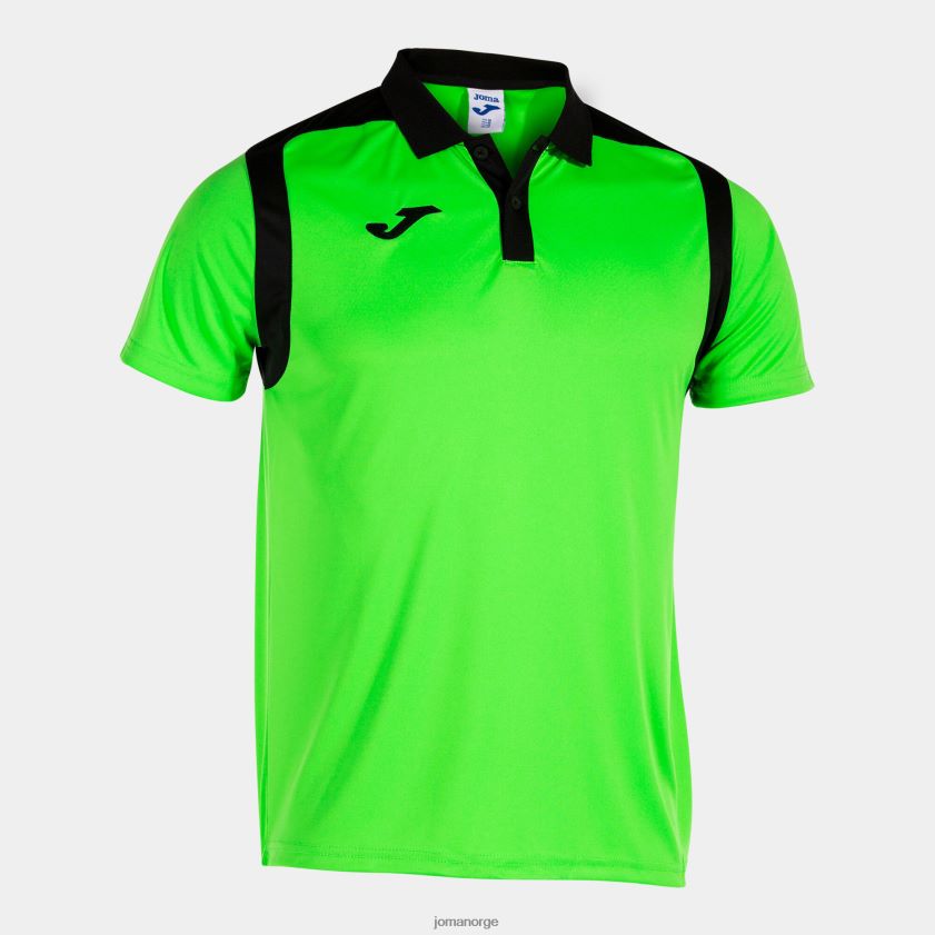 nei Joma polo skjorte kortermet mesterskap v fluorescerende grønn svart FBD0T0557 menn