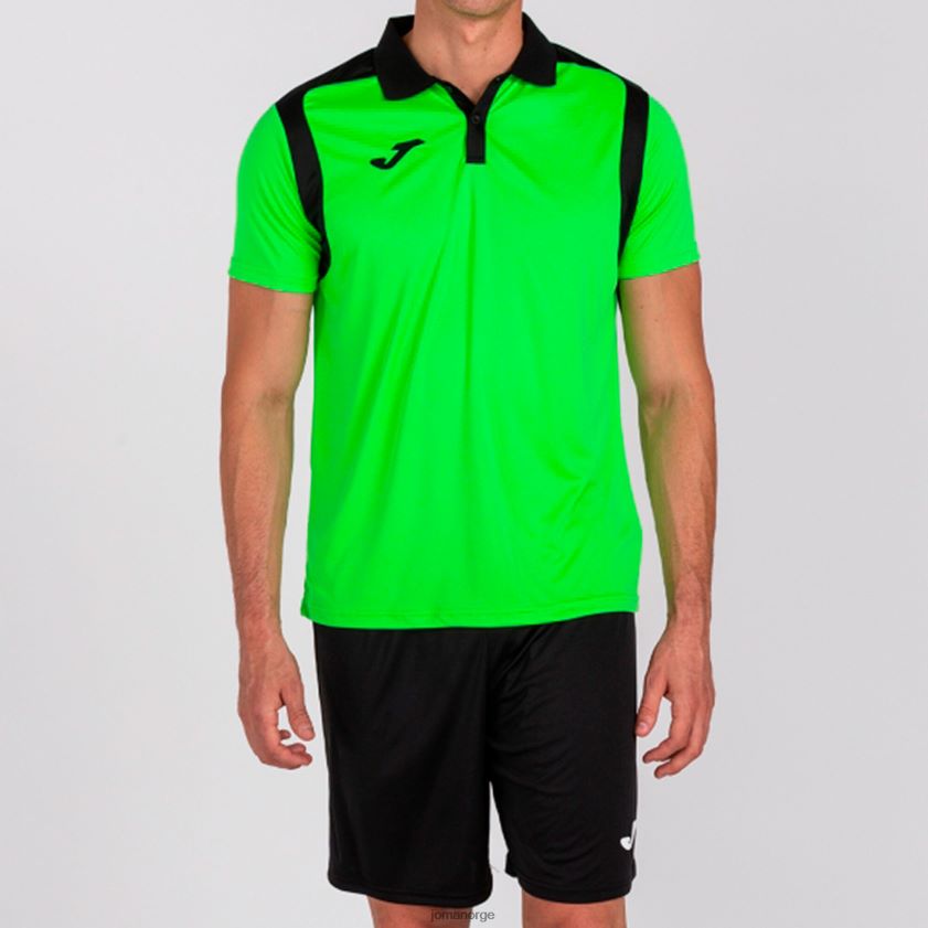 nei Joma polo skjorte kortermet mesterskap v fluorescerende grønn svart FBD0T0557 menn